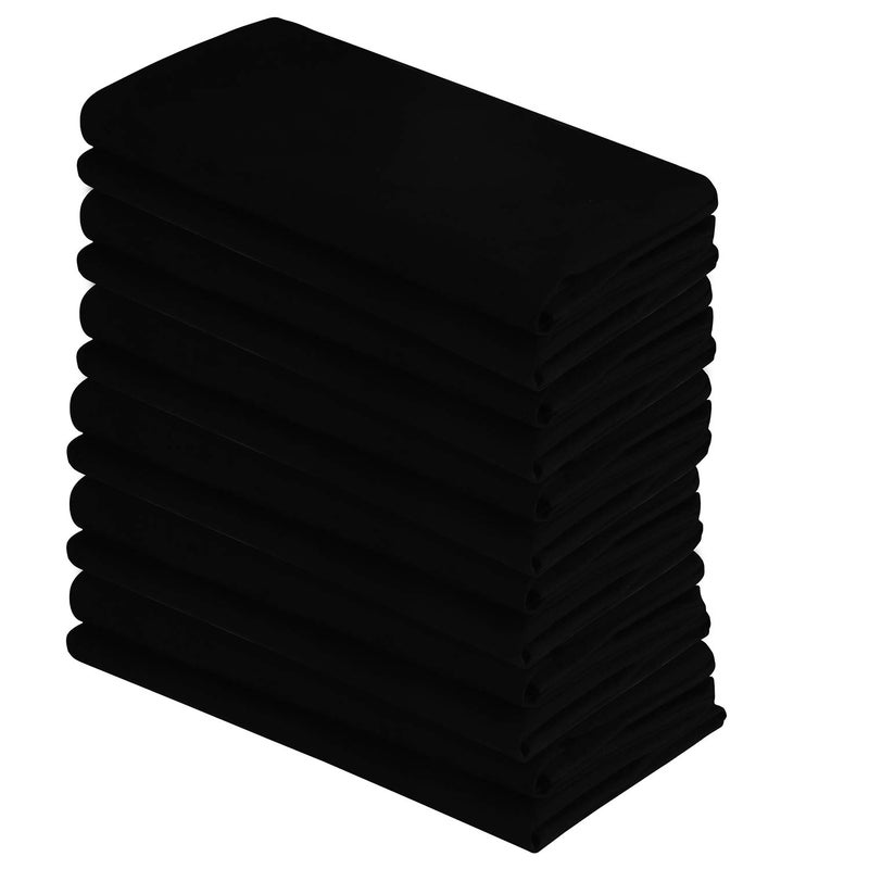 DG Collections 100% Cotton Flour Sack Towels â€“ 12 Pack, 27x27 Inches, Black, Lint-Free, Pre-Washed, Hemmed Edges â€“ Reusable Kitchen Towels for Cleaning, Embroidery, Printing & Crafts - Black - Image 1